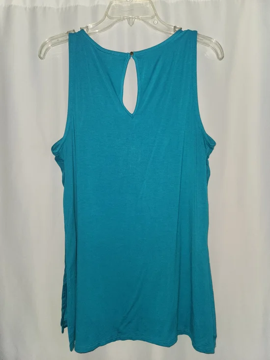 Apt. 9 Teal Sleeveless Tank with Beaded Geometric Neckline Size M #festive #fun - Picture 7 of 7